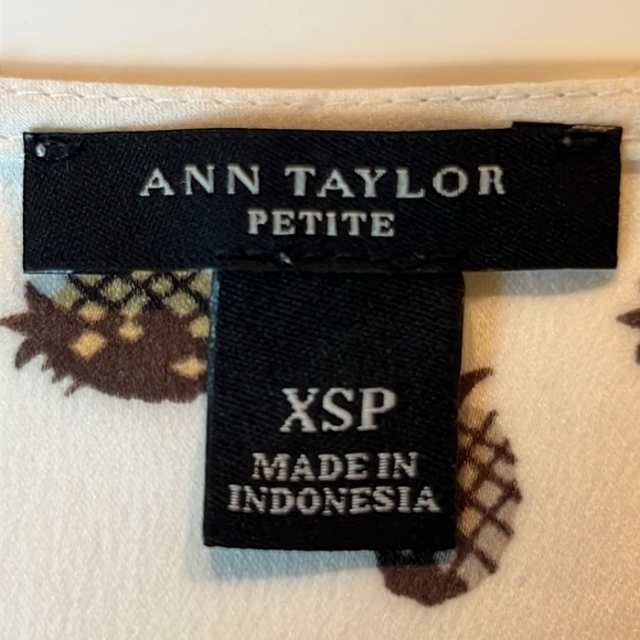 🍍ANN TAYLOR PINEAPPLE SHORT SLEEVE SCOOP NECK TOP SIZE EXTRA SMALL PETITE🍍 - Picture 14 of 16